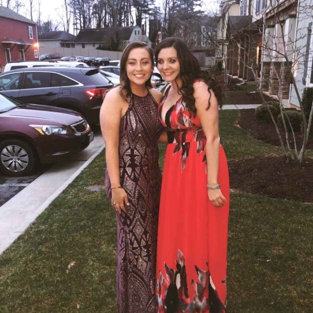 Long Red and Black Dress